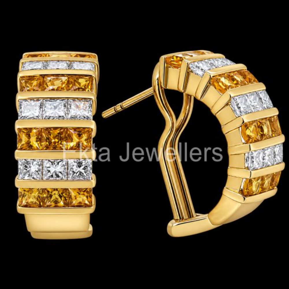 925 Sterling Silver Yellow Gold Hoop Earrings