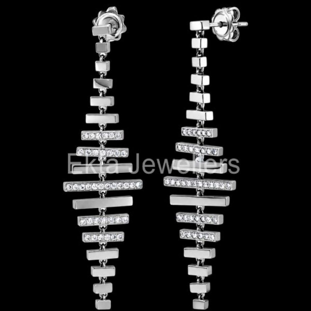 925 Sterling Silver Long Dangle Earrings