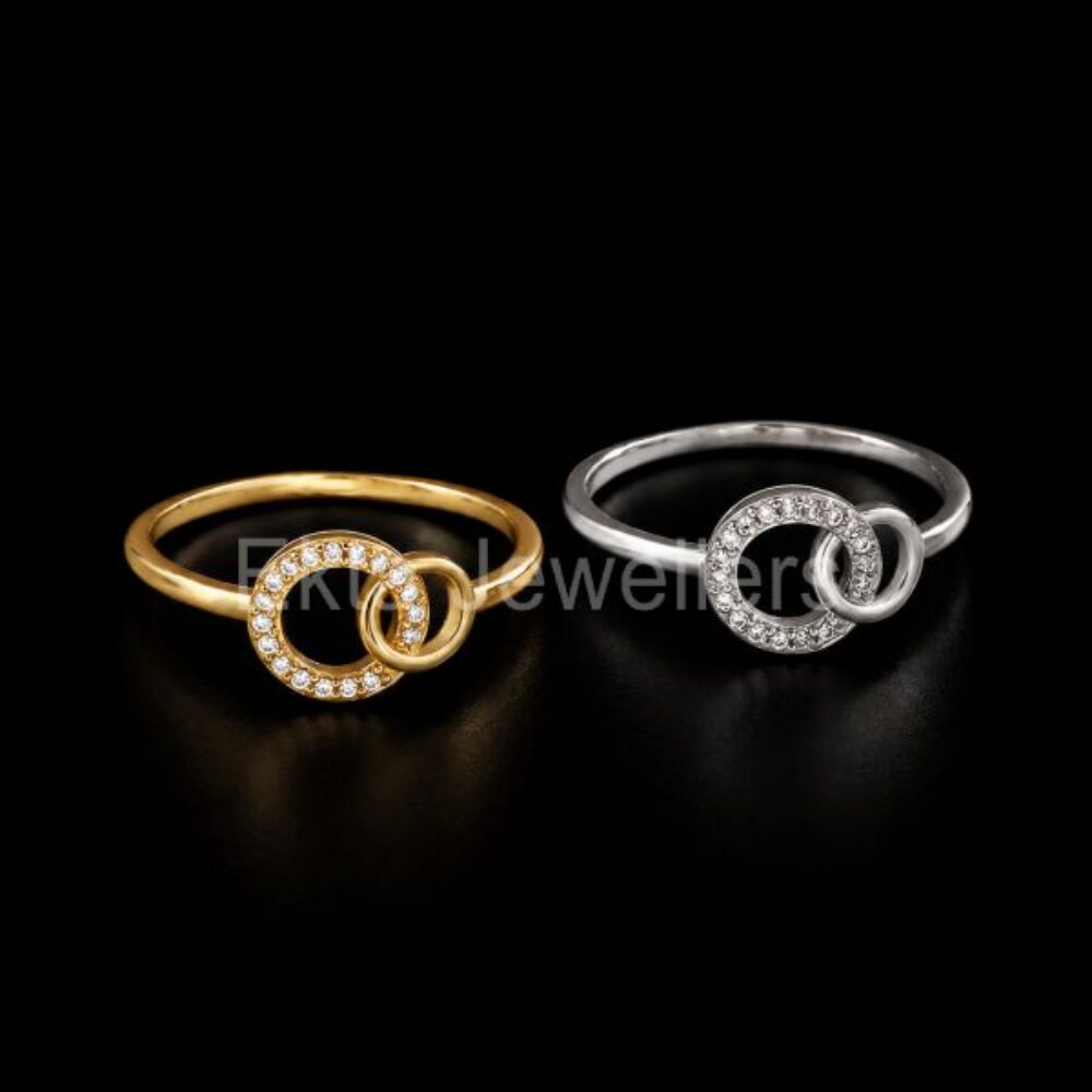 925 Sterling Silver Interlocking Circle Ring