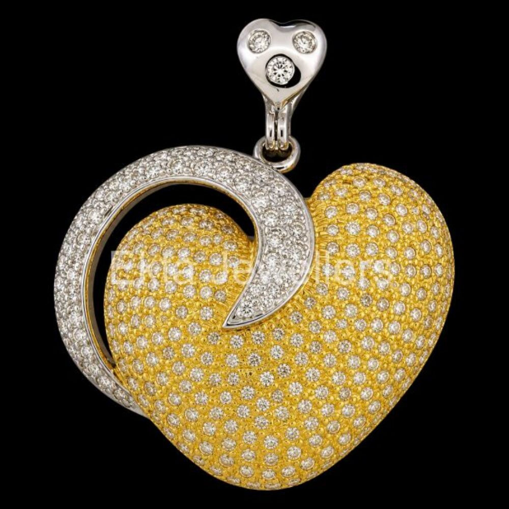 925 Sterling Silver Pave Heart Pendant