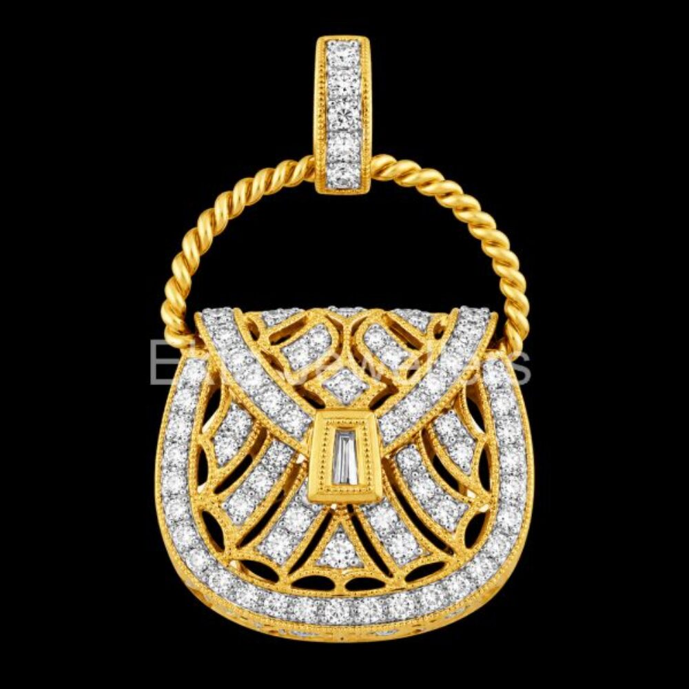 925 Sterling Silver Designer Handbag Pendant