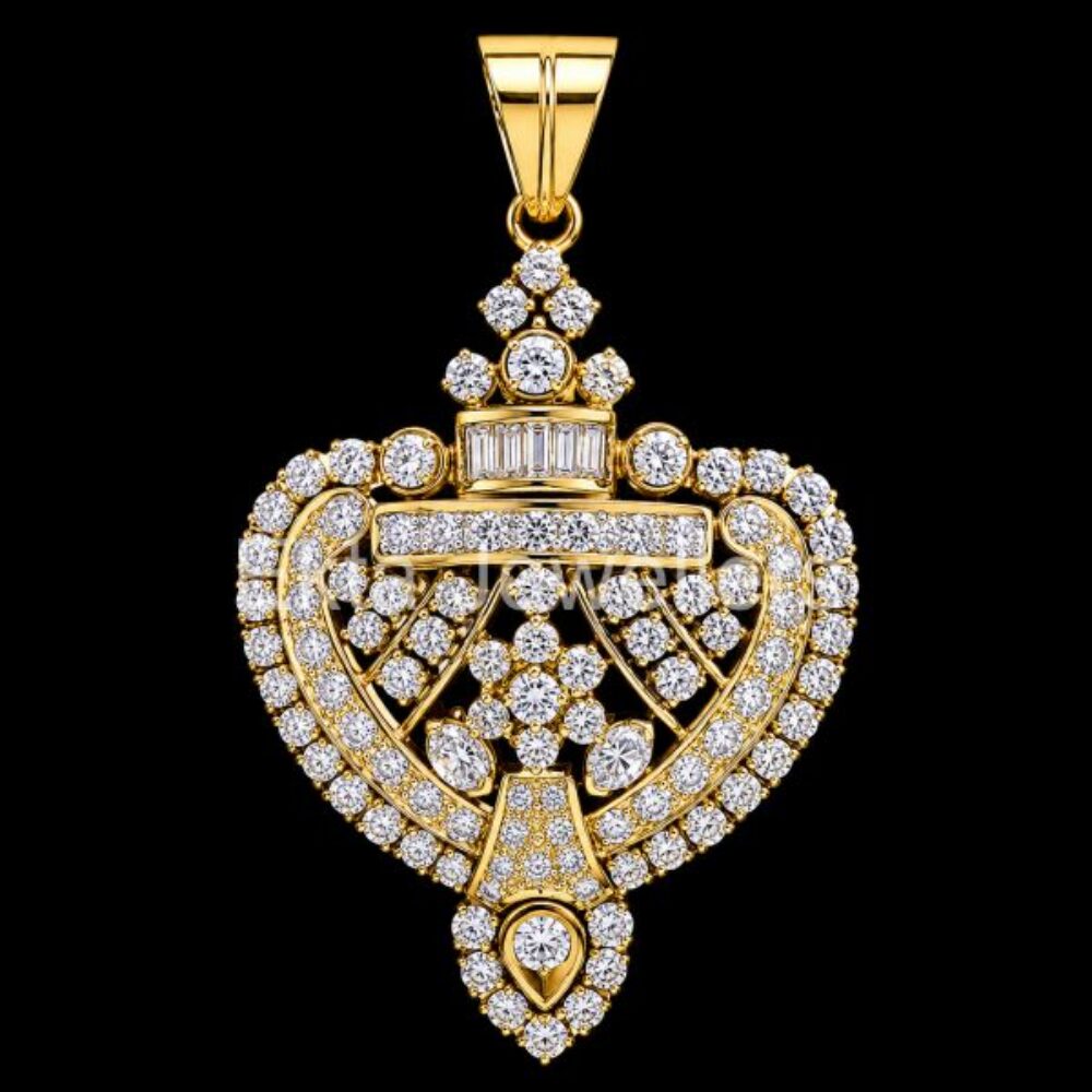 925 Sterling Silver Crown Heart Pendant