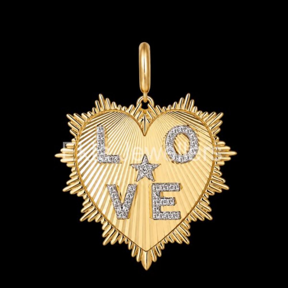 925 Sterling Silver LOVE Heart Pendant