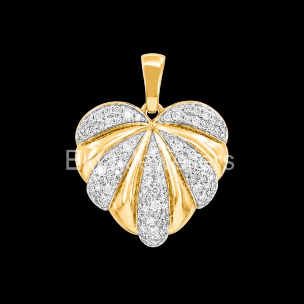 925 Sterling Silver heart Leaf Pendant