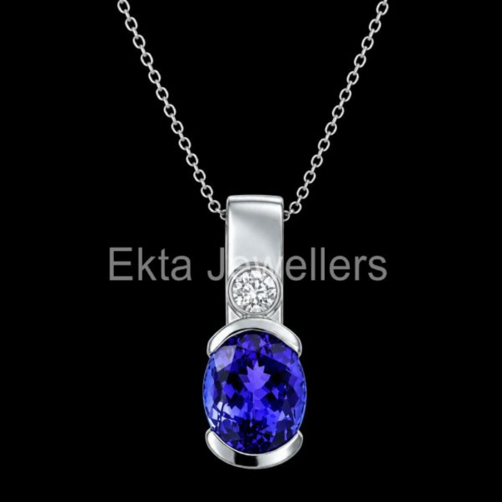 925 Sterling Silver Sapphire Solitaire Pendant