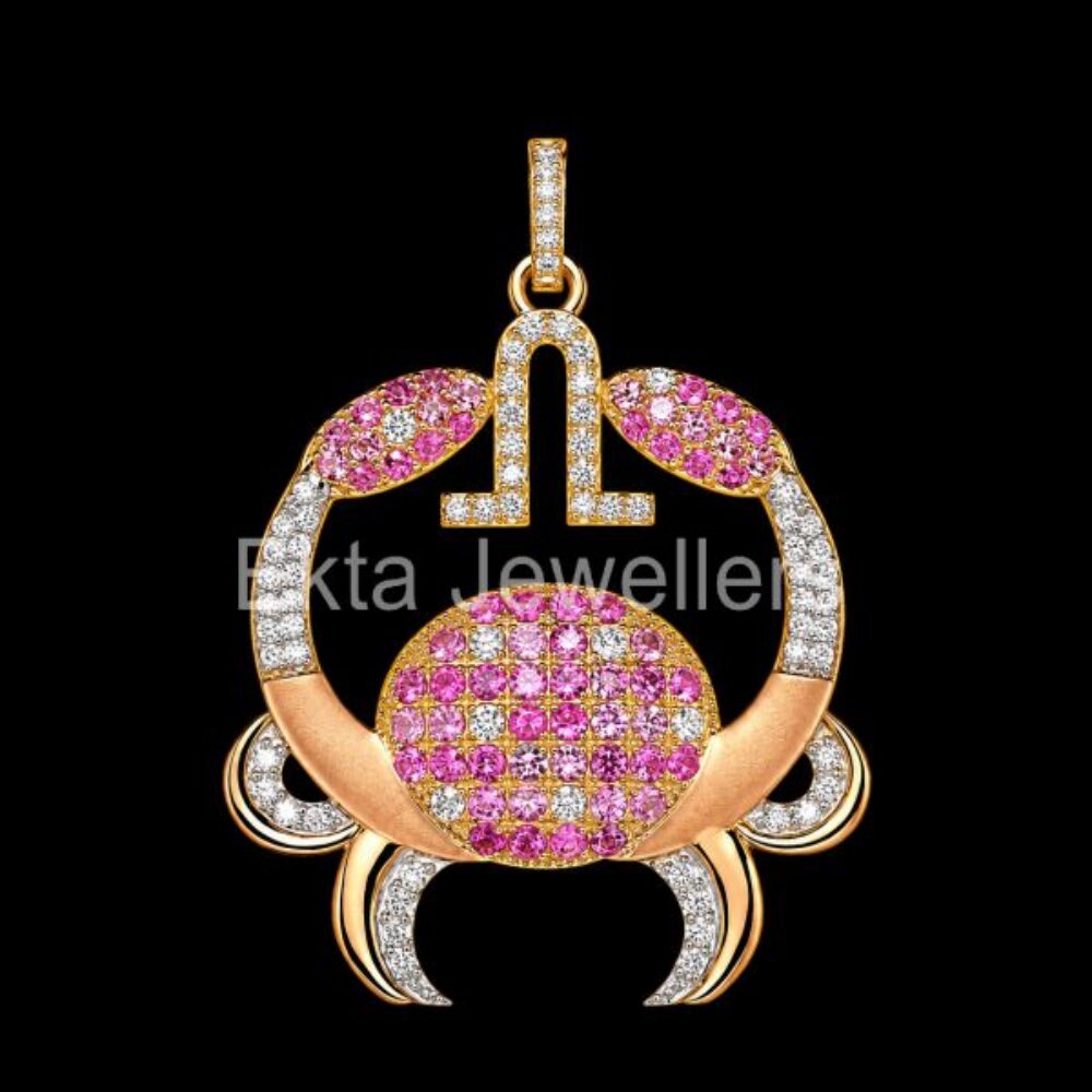 925 Sterling Silver Crab Pendant