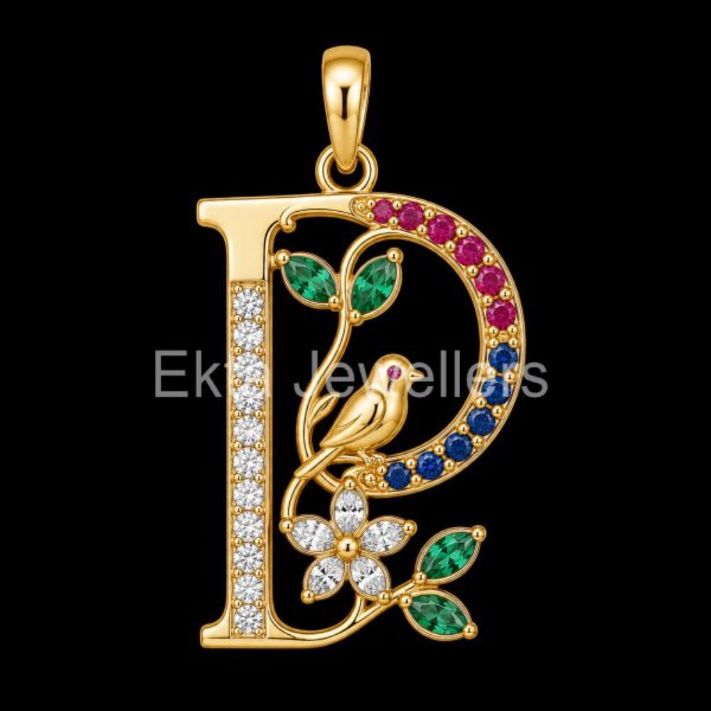 925 Sterling Silver Personalized Letter P Pendant