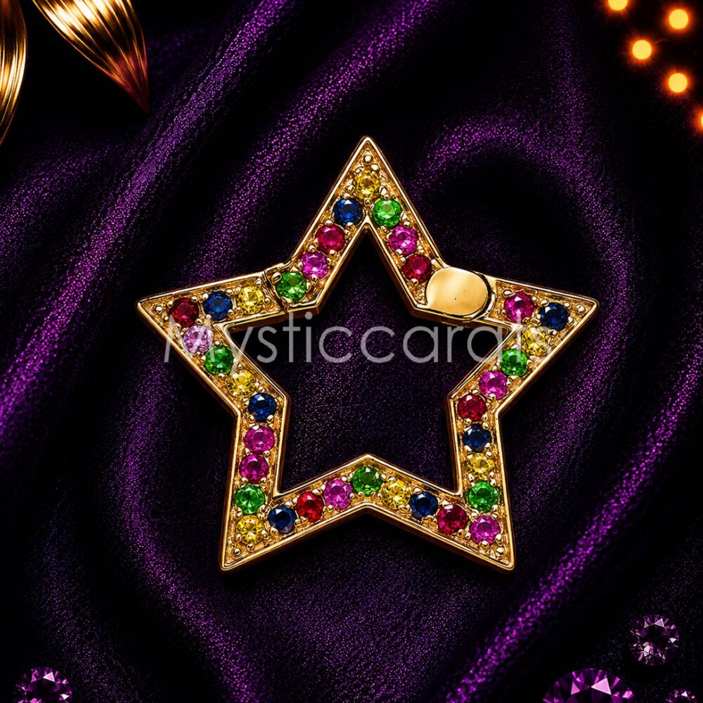 925 Sterling Silver Rainbow Star Charm Holder
