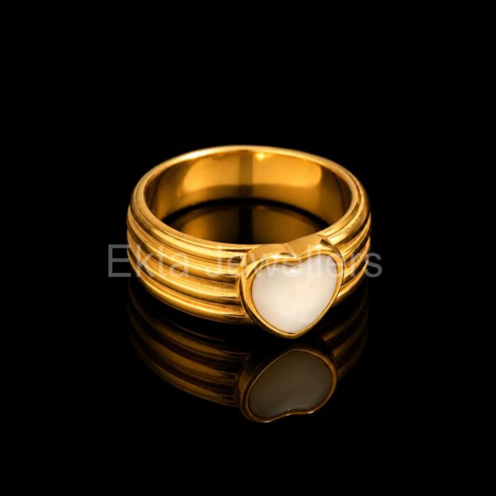 925 Sterling Silver Heart Stone Ring