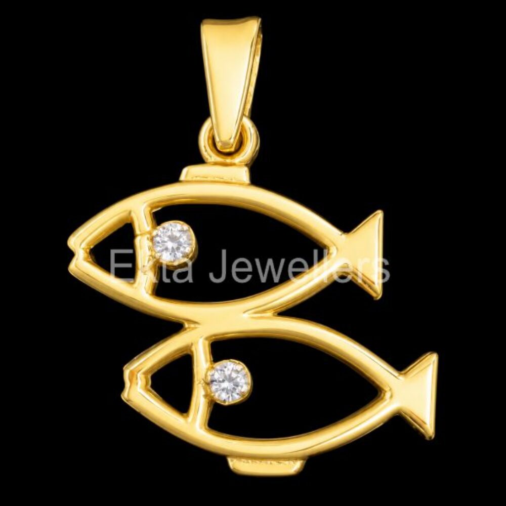 925 Sterling Silver Double Fish Pendant