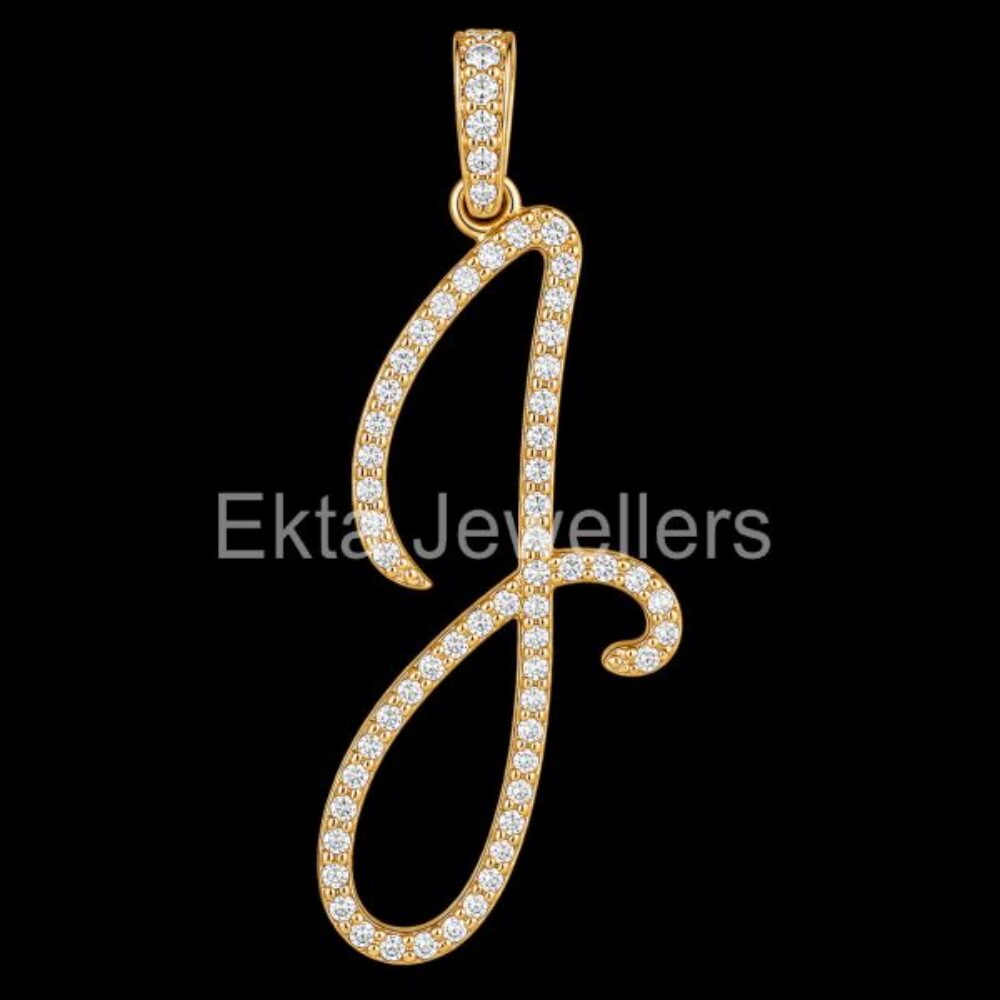 925 Sterling Silver Initial J Necklace