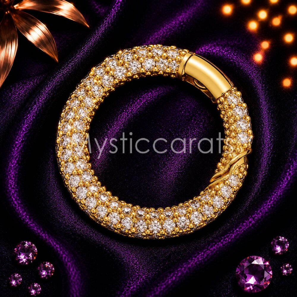 925 Sterling Silver Full Pave diamond Round Charm Holder