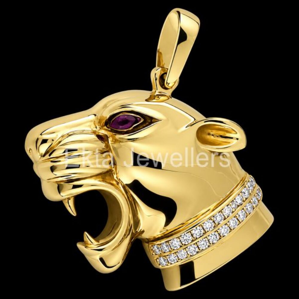 925 Sterling Silver Panther Head Pendant