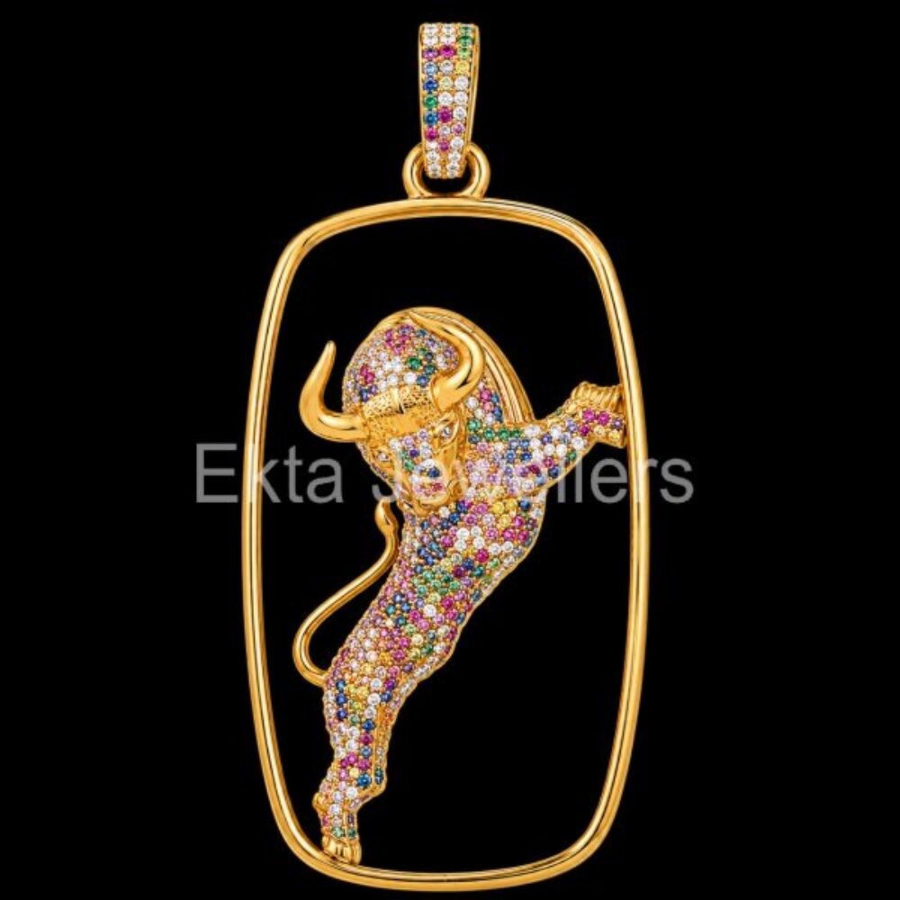 925 Sterling Silver Bull Pendant