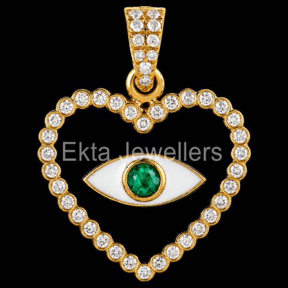 925 Sterling Silver Evil Eye Heart Pendant