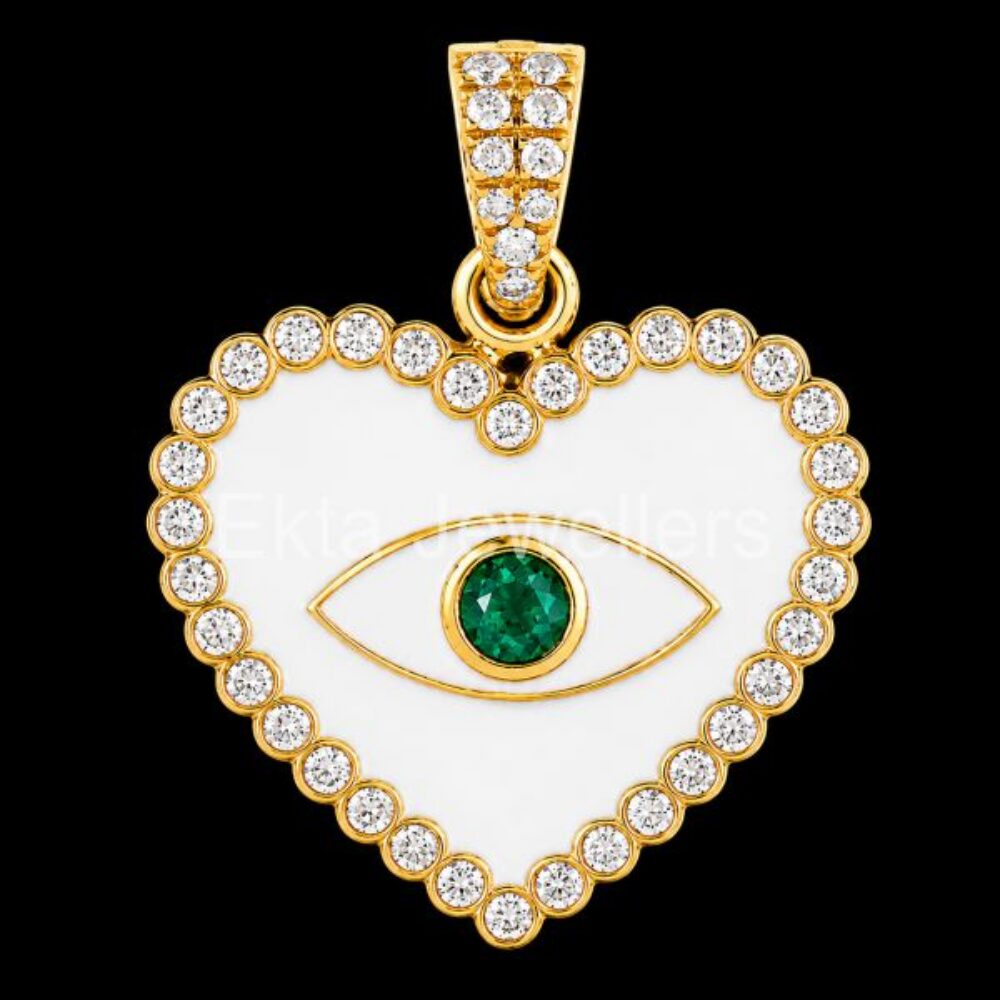 925 Sterling Silver Evil Eye Heart Pendant
