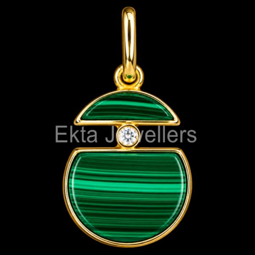 925 Sterling Silver Malachite Circle Pendant