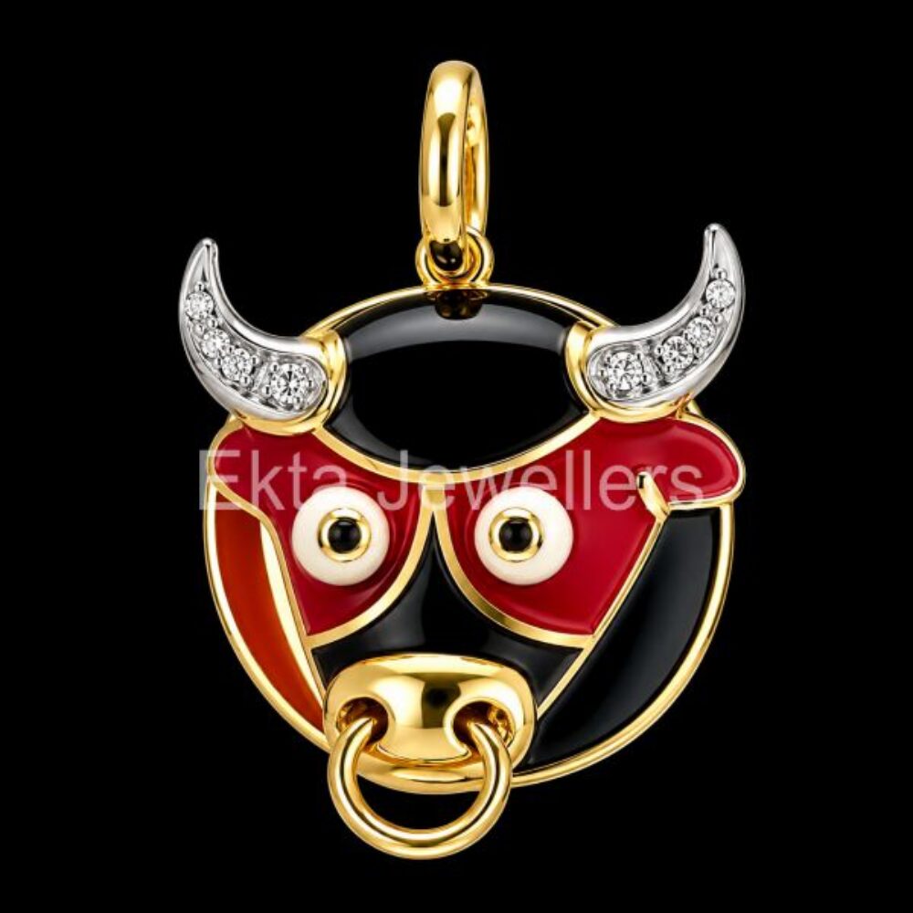 925 Sterling Silver Bull Head Pendant