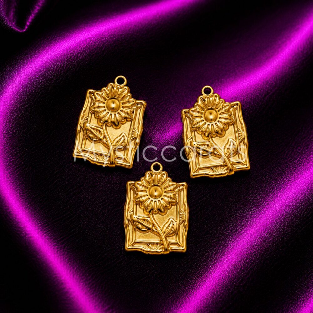 925 Sterling Silver Sunflower Book Pendant