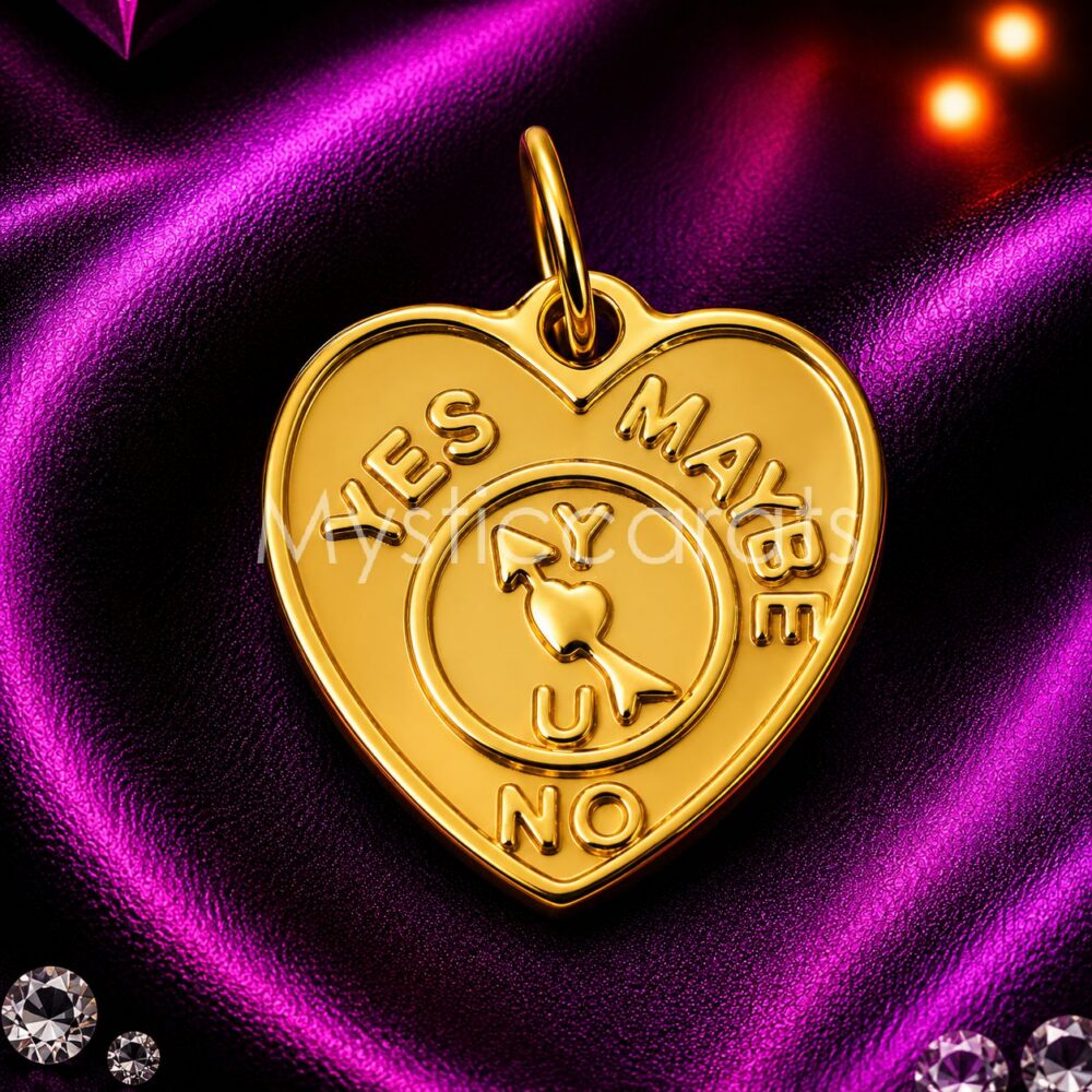 925 Sterling Silver Yes Maybe No Heart Pendant