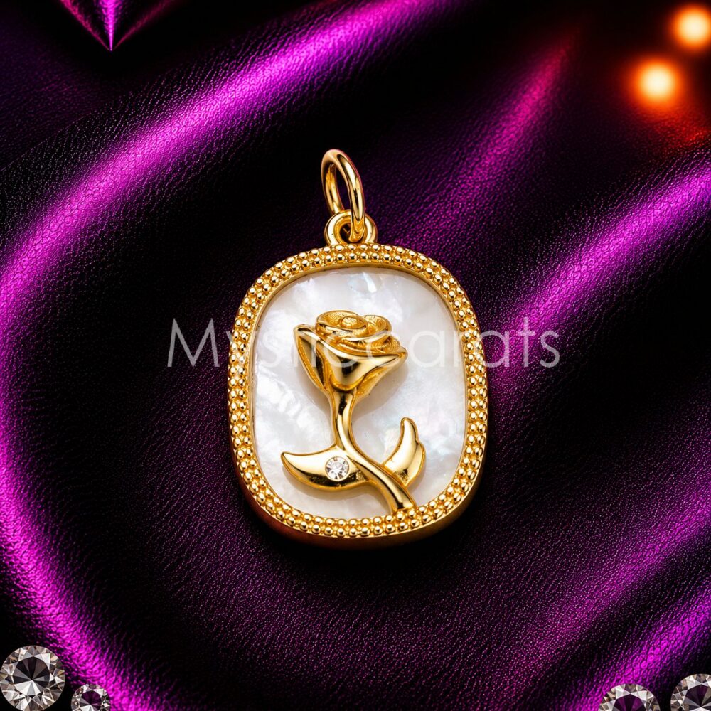 925 Sterling Silver Rose Pendant