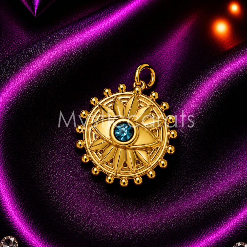 925 Sterling Silver Evil Eye Sun Pendant