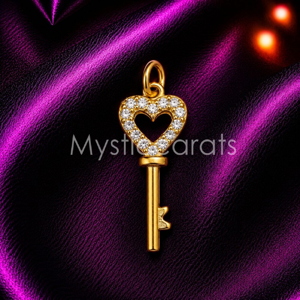 925 Sterling Silver Heart Key Pendant