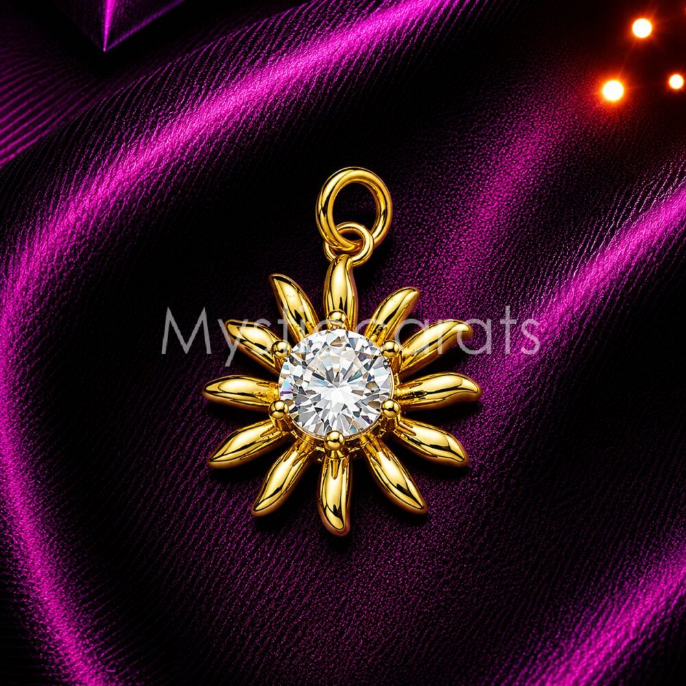 925 Sterling Silver Sunflower Pendant