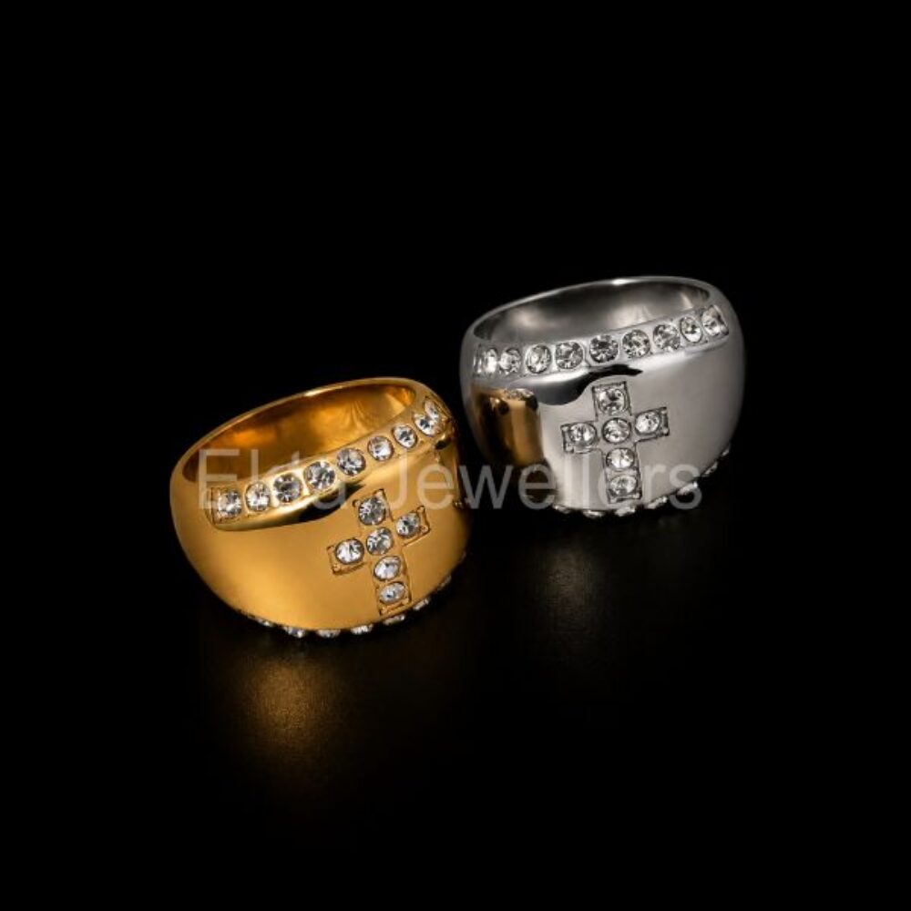 925 Sterling Silver Christian Cross Signet Ring