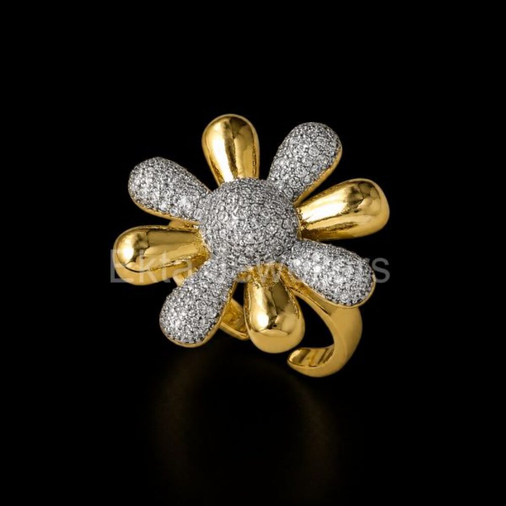 925 Sterling Silver Flower Statement Ring