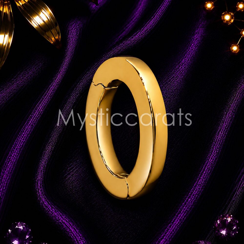 925 Sterling Silver Charm Holder, Gold High-Polish Oval Clicker Gate Clasp
