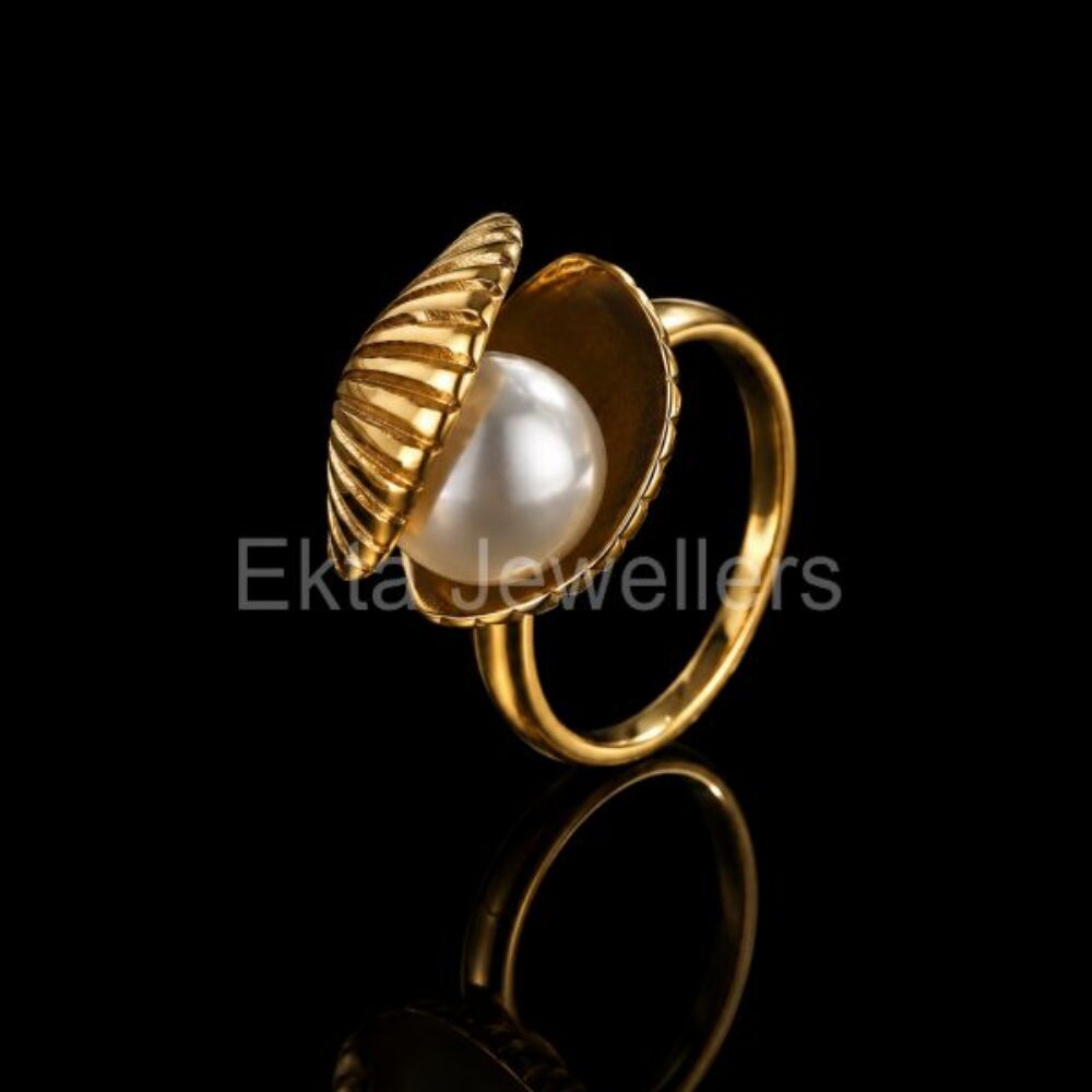 925 Sterling Silver Pearl Shell Ring