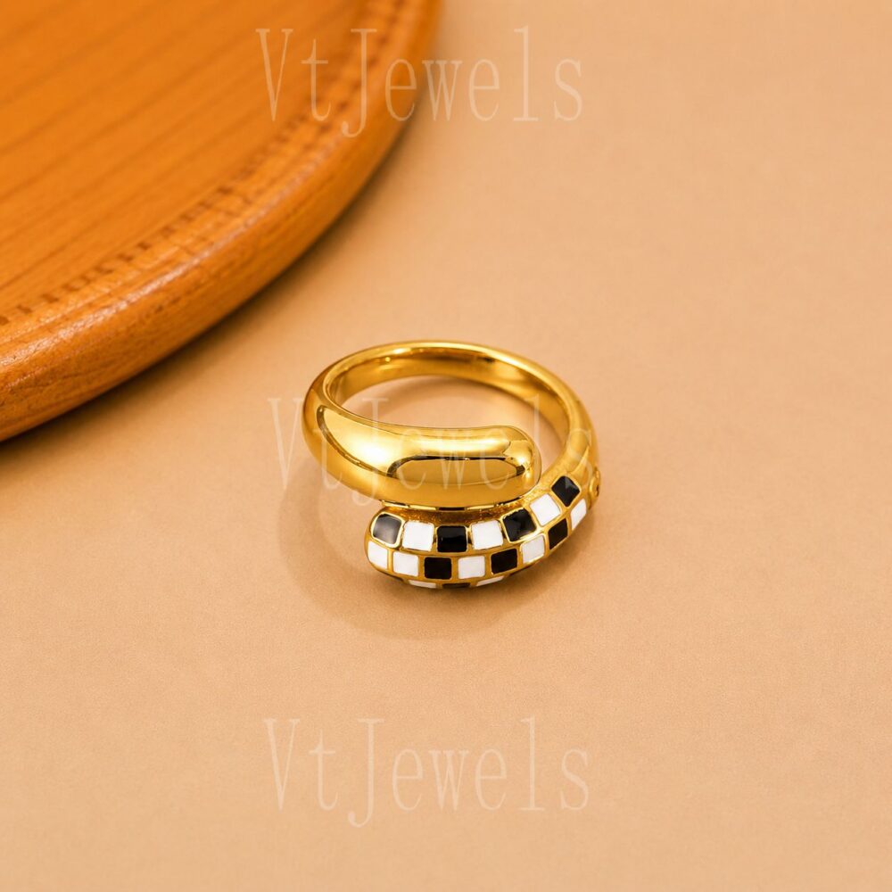 925 Sterling Silver Checkerboard Ring