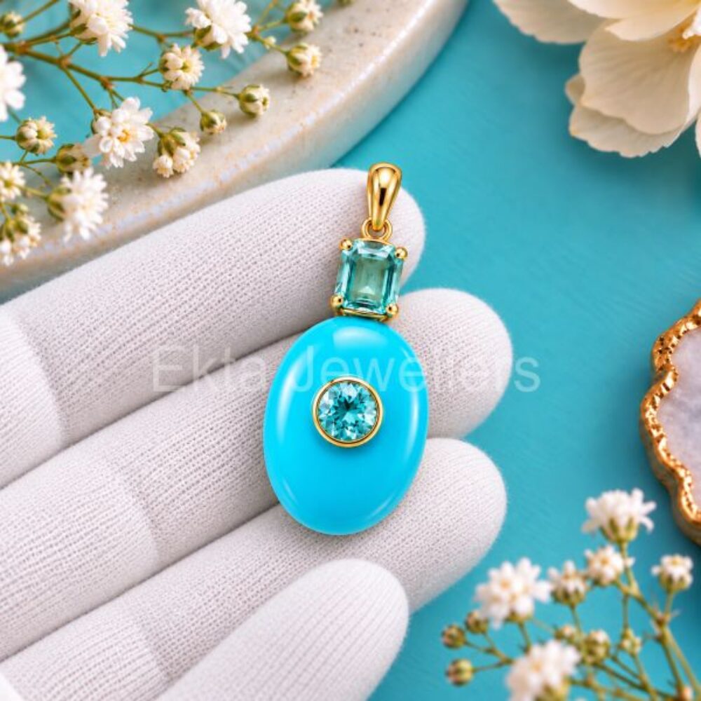 925 Sterling Silver Turquoise Pendant