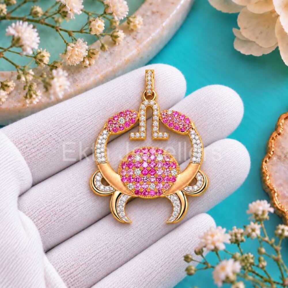 925 Sterling Silver Crab Pendant