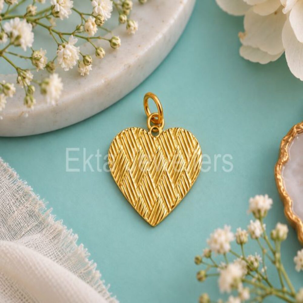 925 Sterling Silver Textured Heart Pendant
