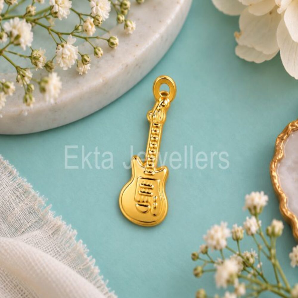 925 Sterling Silver Guitar Pendant