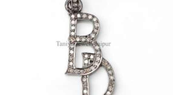 pave diamond monogram jewelry