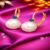 925 Sterling Silver Pearl & Blue Sapphire Drop Earrings in Gold Finish