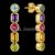 925 Sterling Silver Multi Gemstone Drop Earrings