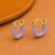 925 Sterling Silver Lavender Enamel Hoop Earrings