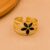 925 Sterling Silver Black Flower Ring