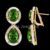 925 Sterling Silver Green Peridot Drop Earrings