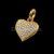 925 Sterling Silver Gold-Plated Pave diamond Heart Charm Pendant