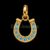 925 Sterling Silver Gold-Plated Blue Topaz Horseshoe Pendant