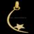 925 Sterling Silver Crescent Moon and Star Pendant