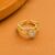 925 Sterling Silver Gold Plated Adjustable Heart Ring