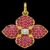 925 Sterling Silver Flower Pendant, Gold Plated Ruby Floral Charm