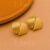 925 Sterling Silver Gold Ribbed Statement Stud Earrings