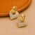 925 Sterling Silver Gold Pavé diamond Heart Drop Earrings